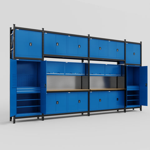 M1221 Modular Work Bench - H3100mm x W5700mm | MDF WBT | Blue