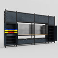 M1221 Modular Work Bench - H3100mm x W5700mm | MDF WBT | Dark Grey