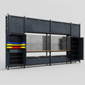 M1221 Modular Work Bench - H3100mm x W5700mm | MDF WBT | Dark Grey