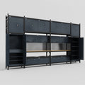 M1221 Modular Work Bench - H3100mm x W5700mm | MDF WBT | Dark Grey