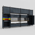 M1221 Modular Work Bench - H3100mm x W5700mm | MDF WBT | Dark Grey