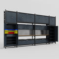 M1221 Modular Work Bench - H3100mm x W5700mm | MDF WBT | Dark Grey