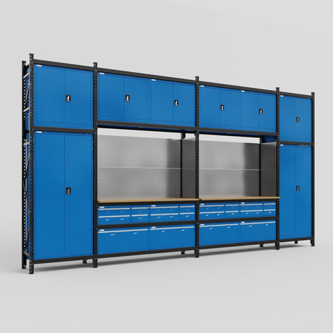 M1221 Modular Work Bench - H3100mm x W5700mm | MDF WBT | Blue