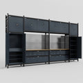 M1221 Modular Work Bench - H3100mm x W5700mm | MDF WBT | Dark Grey