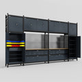 M1221 Modular Work Bench - H3100mm x W5700mm | MDF WBT | Dark Grey
