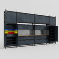 M1221 Modular Work Bench - H3100mm x W5700mm | MDF WBT | Dark Grey