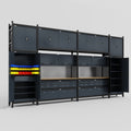 M1221 Modular Work Bench - H3100mm x W5700mm | MDF WBT | Dark Grey
