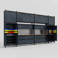 M1221 Modular Work Bench - H3100mm x W5700mm | MDF WBT | Dark Grey