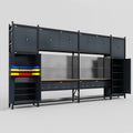 M1221 Modular Work Bench - H3100mm x W5700mm | MDF WBT | Dark Grey