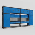 M1221 Modular Work Bench - H3100mm x W5700mm | MDF WBT | Blue