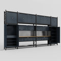 M1221 Modular Work Bench - H3100mm x W5700mm | MDF WBT | Dark Grey