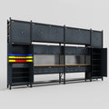 M1221 Modular Work Bench - H3100mm x W5700mm | MDF WBT | Dark Grey