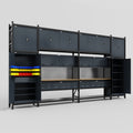 M1221 Modular Work Bench - H3100mm x W5700mm | MDF WBT | Dark Grey
