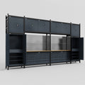 M1221 Modular Work Bench - H3100mm x W5700mm | MDF WBT | Dark Grey