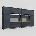 M1221 Modular Work Bench - H3100mm x W5700mm | MDF WBT | Dark Grey