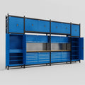 M1221 Modular Work Bench - H3100mm x W5700mm | MDF WBT | Blue
