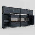 M1221 Modular Work Bench - H3100mm x W5700mm | MDF WBT | Dark Grey