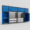 M1221 Modular Work Bench - H3100mm x W5700mm | MDF WBT | Blue