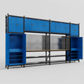 M1221 Modular Work Bench - H3100mm x W5700mm | MDF WBT | Blue
