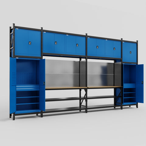 M1221 Modular Work Bench - H3100mm x W5700mm | MDF WBT | Blue