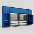 M1221 Modular Work Bench - H3100mm x W5700mm | MDF WBT | Blue