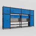 M1221 Modular Work Bench - H3100mm x W5700mm | MDF WBT | Blue