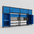 M1221 Modular Work Bench - H3100mm x W5700mm | MDF WBT | Blue