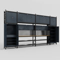 M1221 Modular Work Bench - H3100mm x W5700mm | MDF WBT | Dark Grey