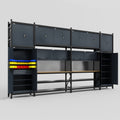M1221 Modular Work Bench - H3100mm x W5700mm | MDF WBT | Dark Grey