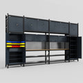 M1221 Modular Work Bench - H3100mm x W5700mm | MDF WBT | Dark Grey