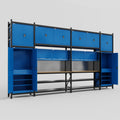 M1221 Modular Work Bench - H3100mm x W5700mm | MDF WBT | Blue