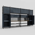 M1221 Modular Work Bench - H3100mm x W5700mm | MDF WBT | Dark Grey