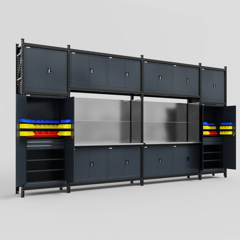 M1221 Modular Work Bench - H3100mm x W5700mm | Stainless WBT | Dark Grey