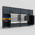 M1221 Modular Work Bench - H3100mm x W5700mm | Stainless WBT | Dark Grey