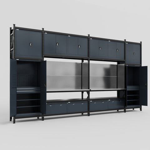 M1221 Modular Work Bench - H3100mm x W5700mm | Stainless WBT | Dark Grey