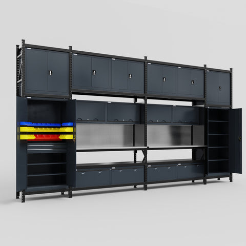 M1221 Modular Work Bench - H3100mm x W5700mm | Stainless WBT | Dark Grey