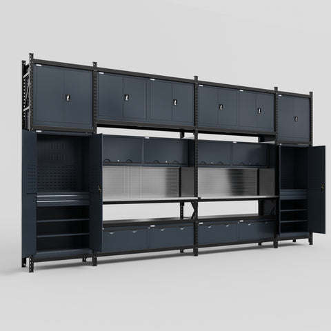 M1221 Modular Work Bench - H3100mm x W5700mm | Stainless WBT | Dark Grey