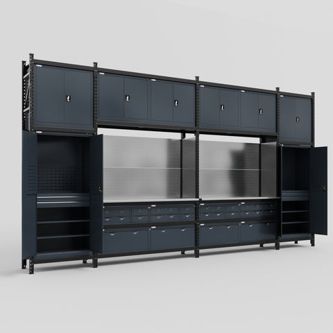 M1221 Modular Work Bench - H3100mm x W5700mm | Stainless WBT | Dark Grey