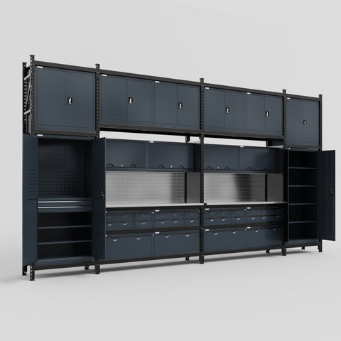 M1221 Modular Work Bench - H3100mm x W5700mm | Stainless WBT | Dark Grey