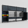 M1221 Modular Work Bench - H3100mm x W5700mm | Stainless WBT | Dark Grey