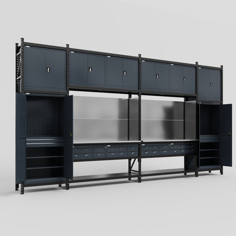 M1221 Modular Work Bench - H3100mm x W5700mm | Stainless WBT | Dark Grey