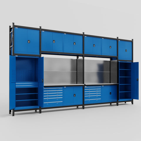 M1221-3C Modular Work Bench with Overheads - H3100mm x W5700mm