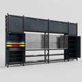 M1221 Modular Work Bench - H3100mm x W5700mm | Stainless WBT | Dark Grey
