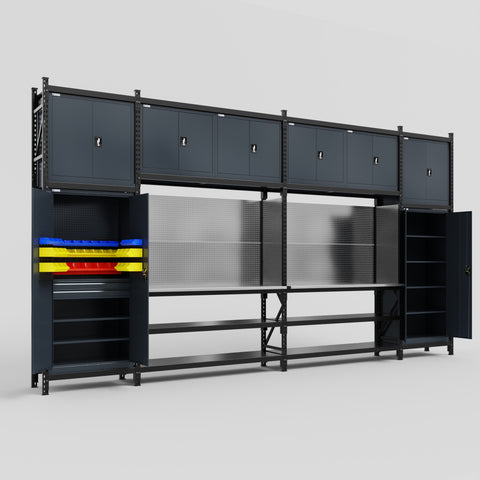 M1221 Modular Work Bench - H3100mm x W5700mm | Stainless WBT | Dark Grey