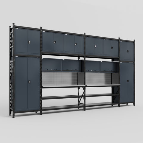 M1221 Modular Work Bench - H3100mm x W5700mm | Stainless WBT | Dark Grey