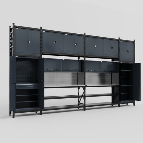 M1221 Modular Work Bench - H3100mm x W5700mm | Stainless WBT | Dark Grey