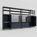 M1221 Modular Work Bench with Shelves - H3100mm x W5700mm | Laminate WBT | Dark Grey