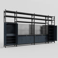 M1221 Modular Work Bench with Shelves - H3100mm x W5700mm | Laminate WBT | Dark Grey