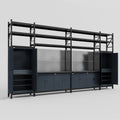 M1221 Modular Work Bench with Shelves - H3100mm x W5700mm | Laminate WBT | Dark Grey