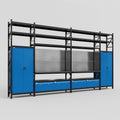 M1221 Modular Work Bench with Shelves - H3100mm x W5700mm | Laminate WBT | Blue